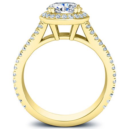Tea Rose Round Moissanite Bridal Set yellowgold