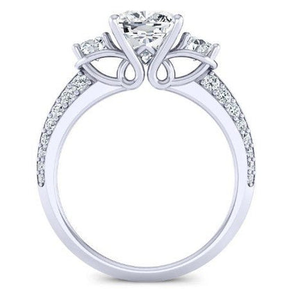 Thistle Cushion Moissanite Bridal Set whitegold