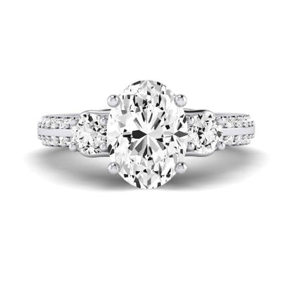 Thistle Diamond Matching Band Only ( Engagement Ring Not Included) For Ring With Oval Center whitegold