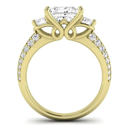 Thistle Diamond Matching Band Only (does Not Include Engagement Ring) For Ring With Princess Center yellowgold