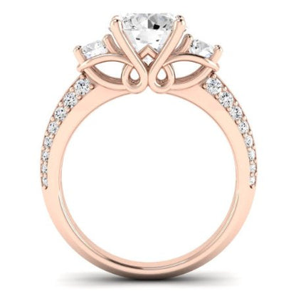 Thistle Diamond Matching Band Only (does Not Include Engagement Ring) For Ring With Round Center rosegold