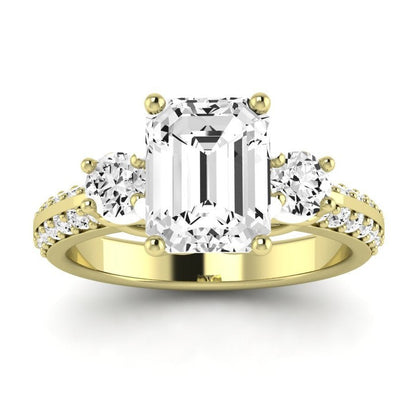 Thistle Emerald Diamond Engagement Ring (Lab Grown Igi Cert) yellowgold