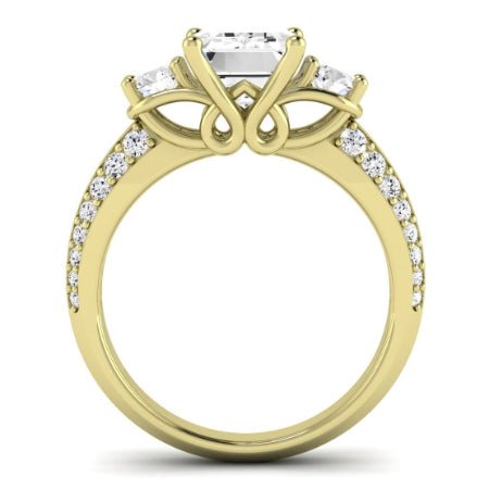 Thistle Emerald Moissanite Bridal Set yellowgold