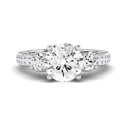 Thistle Moissanite Matching Band Only (does Not Include Engagement Ring) For Ring With Round Center whitegold