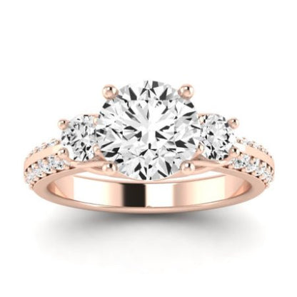 Thistle Moissanite Matching Band Only (does Not Include Engagement Ring) For Ring With Round Center rosegold