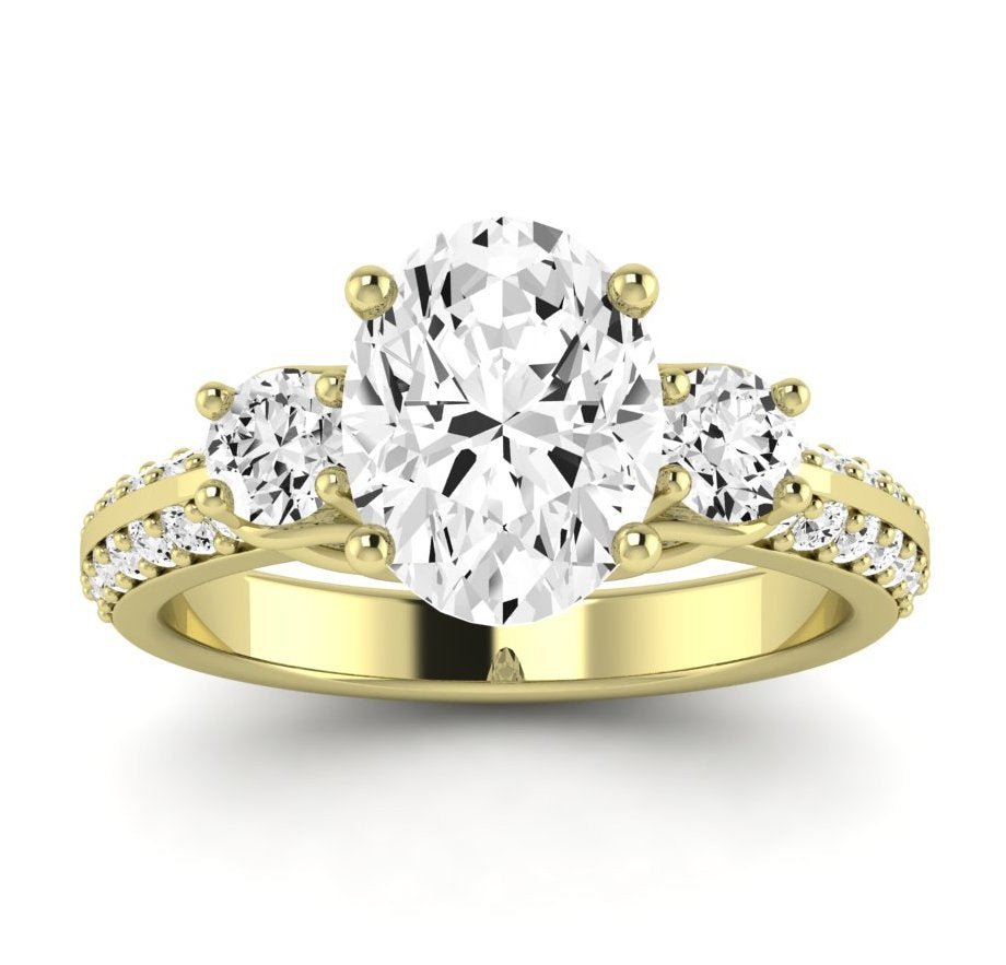 Thistle Oval Diamond Engagement Ring (Lab Grown Igi Cert) yellowgold
