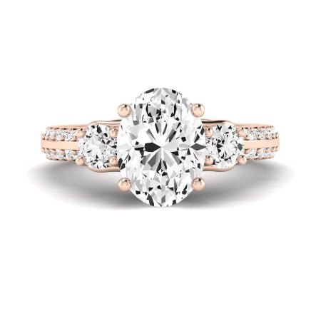 Thistle Oval Moissanite Bridal Set rosegold