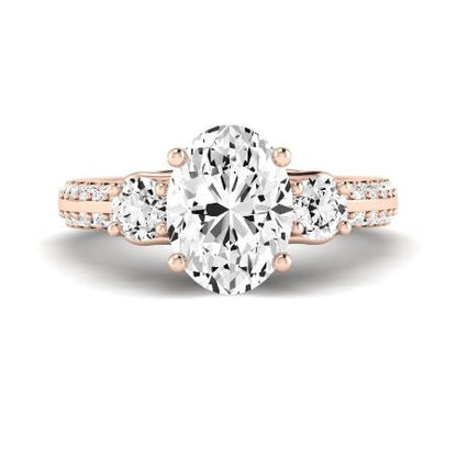 Thistle Oval Moissanite Bridal Set rosegold