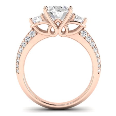 Thistle Oval Moissanite Bridal Set rosegold