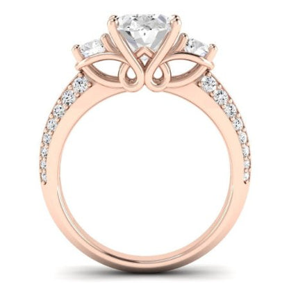 Thistle Oval Moissanite Bridal Set rosegold