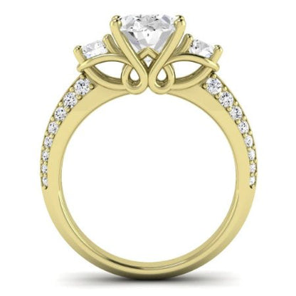 Thistle Oval Moissanite Bridal Set yellowgold