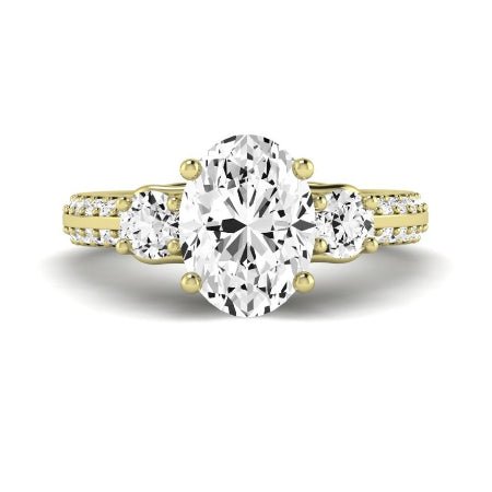 Thistle Oval Moissanite Bridal Set yellowgold