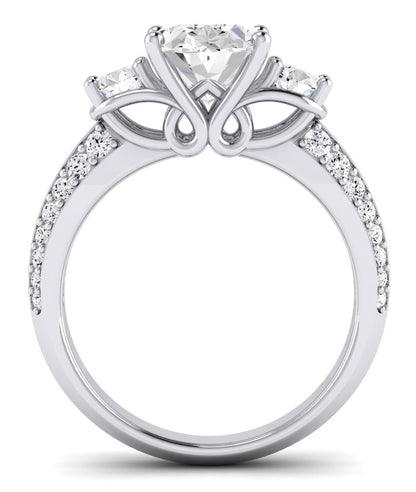 Thistle Oval Moissanite Engagement Ring whitegold