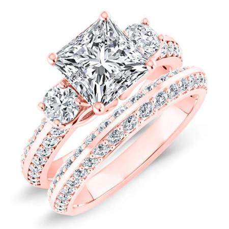 Thistle Princess Moissanite Bridal Set rosegold