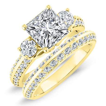 Thistle Princess Moissanite Bridal Set yellowgold