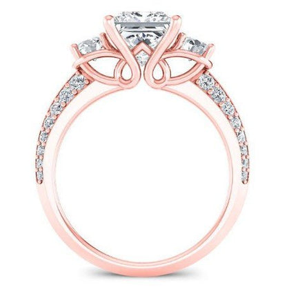 Thistle Princess Moissanite Bridal Set rosegold