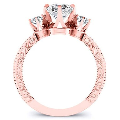 Tuberose Cushion Moissanite Bridal Set rosegold