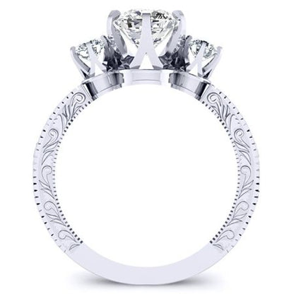 Tuberose Cushion Moissanite Bridal Set whitegold