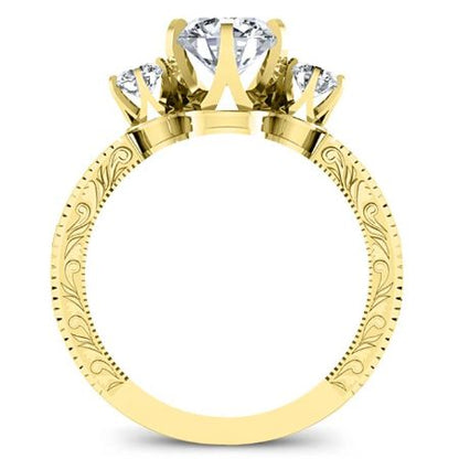 Tuberose Round Diamond Engagement Ring (Lab Grown Igi Cert) yellowgold