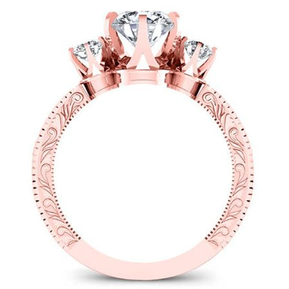 Tuberose Round Moissanite Bridal Set rosegold
