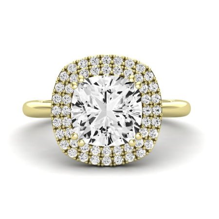 Tulip Cushion Moissanite Bridal Set yellowgold