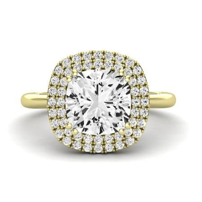 Tulip Diamond Matching Band Only ( Engagement Ring Not Included) For Ring With Cushion Center yellowgold