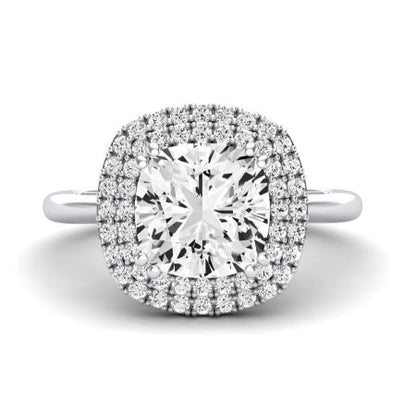 Tulip Diamond Matching Band Only ( Engagement Ring Not Included) For Ring With Cushion Center whitegold