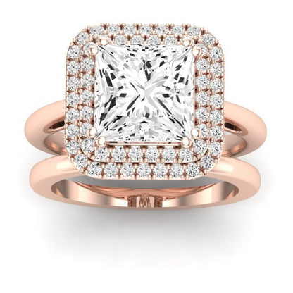 Tulip Diamond Matching Band Only (does Not Include Engagement Ring) For Ring With Princess Center rosegold