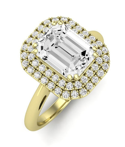 Tulip Emerald Diamond Engagement Ring (Lab Grown Igi Cert) yellowgold