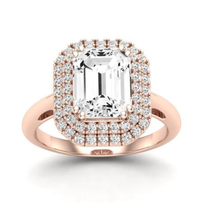 Tulip Emerald Moissanite Bridal Set rosegold
