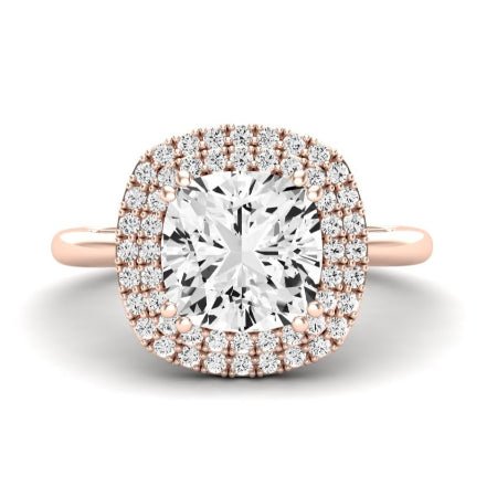 Tulip Moissanite Matching Band Only ( Engagement Ring Not Included) For Ring With Cushion Center rosegold