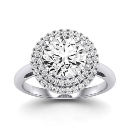 Tulip Moissanite Matching Band Only (does Not Include Engagement Ring) For Ring With Round Center whitegold