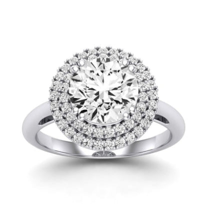 Tulip Moissanite Matching Band Only (does Not Include Engagement Ring) For Ring With Round Center whitegold