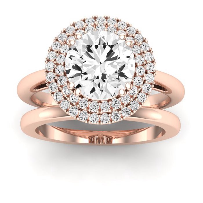 Tulip Moissanite Matching Band Only (does Not Include Engagement Ring) For Ring With Round Center rosegold
