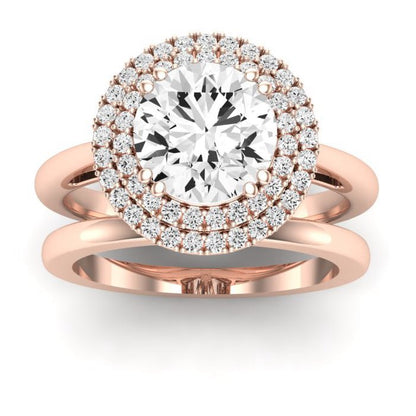 Tulip Moissanite Matching Band Only (does Not Include Engagement Ring) For Ring With Round Center rosegold