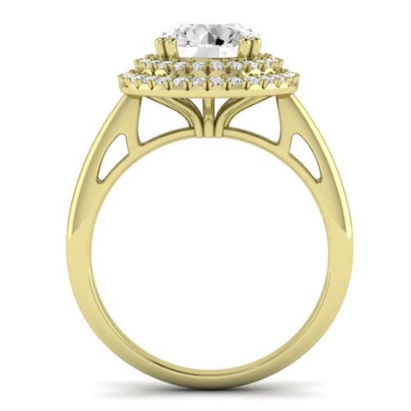 Tulip Moissanite Matching Band Only (does Not Include Engagement Ring) For Ring With Round Center yellowgold