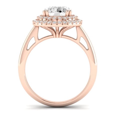 Tulip Moissanite Matching Band Only (does Not Include Engagement Ring) For Ring With Round Center rosegold