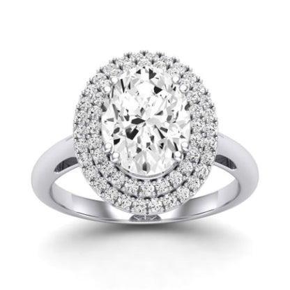 Tulip Oval Moissanite Bridal Set whitegold