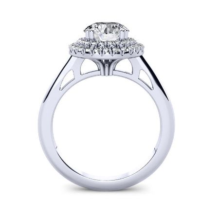 Tulip Round Moissanite Bridal Set whitegold