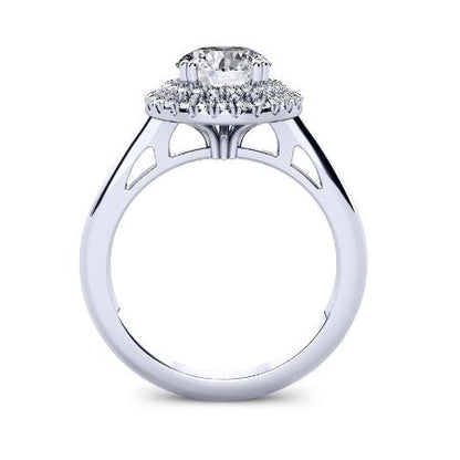Tulip Round Moissanite Bridal Set whitegold