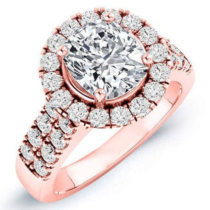 Velvet Cushion Diamond Engagement Ring (Lab Grown Igi Cert) rosegold