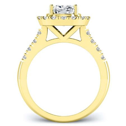 Velvet Cushion Moissanite Bridal Set yellowgold