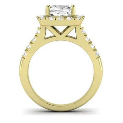 Velvet Diamond Matching Band Only (does Not Include Engagement Ring)  For Ring With Cushion Center yellowgold