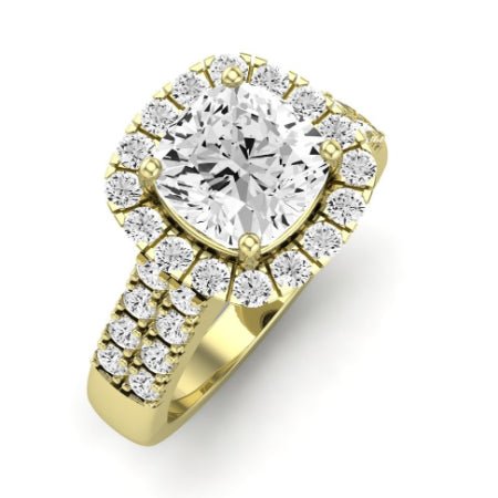 Velvet Diamond Matching Band Only (does Not Include Engagement Ring)  For Ring With Cushion Center yellowgold