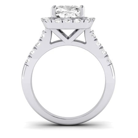 Velvet Diamond Matching Band Only (does Not Include Engagement Ring)  For Ring With Cushion Center whitegold