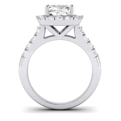 Velvet Diamond Matching Band Only (does Not Include Engagement Ring)  For Ring With Cushion Center whitegold