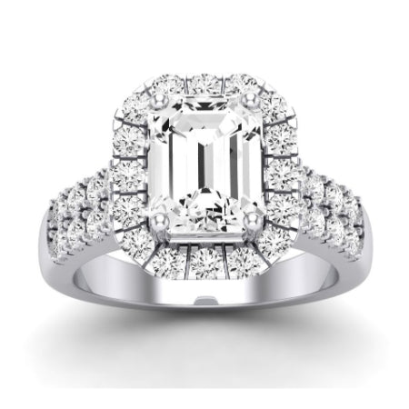 Velvet Diamond Matching Band Only ( Engagement Ring Not Included) For Ring With Emerald Center whitegold