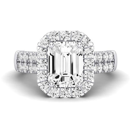 Velvet Diamond Matching Band Only ( Engagement Ring Not Included) For Ring With Emerald Center whitegold