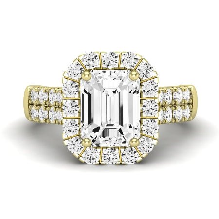 Velvet Diamond Matching Band Only ( Engagement Ring Not Included) For Ring With Emerald Center yellowgold