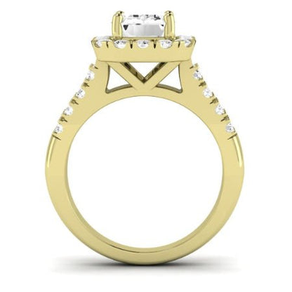 Velvet Diamond Matching Band Only ( Engagement Ring Not Included) For Ring With Emerald Center yellowgold
